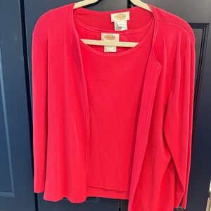 Talbots dark Pink Women's Cardigan twin set Sweater